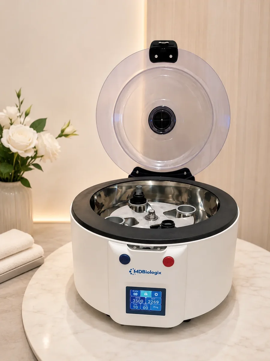 KeyPRP dual-spin PRP centrifuge by MD Biologix at Pureté Medical Spa