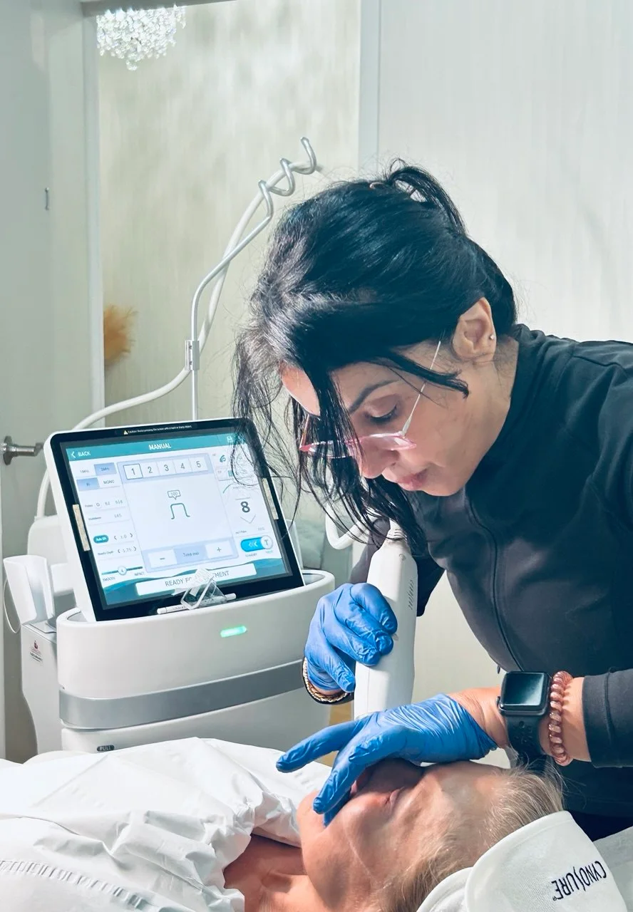 Advanced nurse injector performing Potenza RF microneedling at Pureté Medical Spa in Toronto