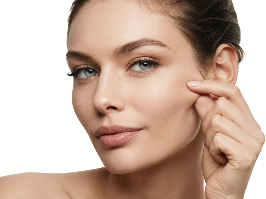 Facial balancing treatment areas at Pureté Medical Spa