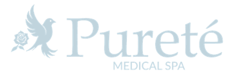 Pureté Medical Spa logo — dove and rose beside the Pureté wordmark